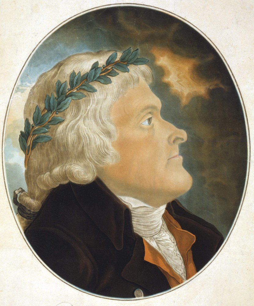 Retrato de Thomas Jefferson (1743 - 1826) escritor político y estadista estadounidense, dibujado por su amigo Tadée Kosciusko y grabado por el Sr. Sokolnicki. Grabado s. XIX. de Unknown artist