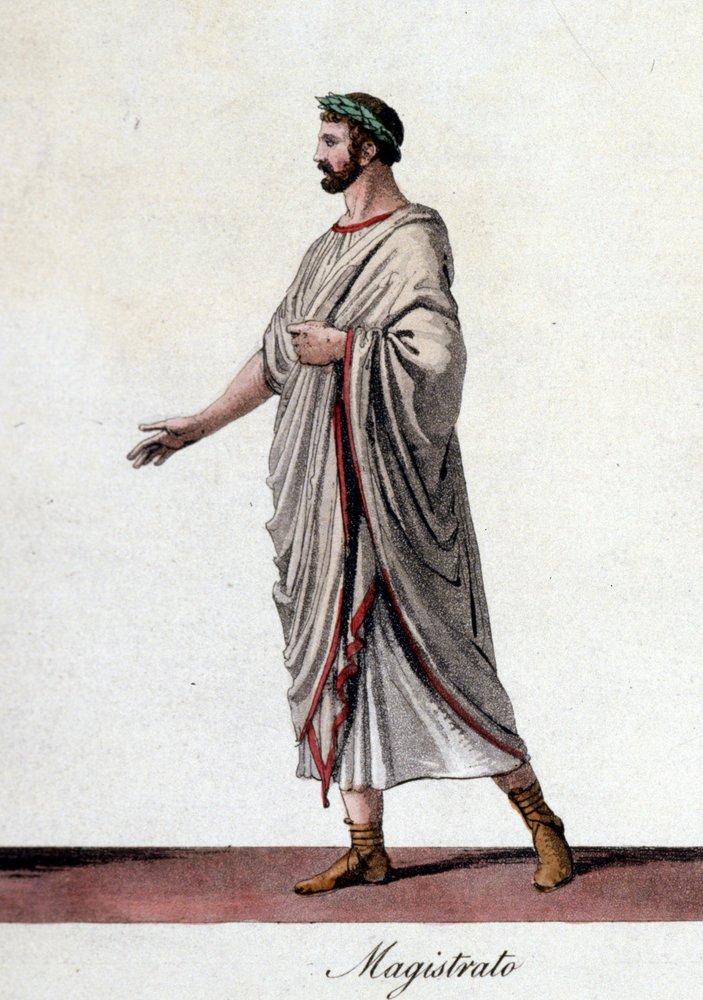 Representación de un magistrado romano. Grabado de principios del siglo XIX de Unknown artist