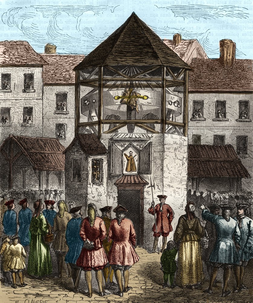 El libro "la dime royale" de Sebastien Le Prestre, Marqués de Vauban, fue puesto en el cepo después de su prohibición en 1707. de Unknown artist