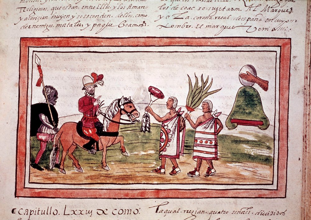 La conquista de México por el conquistador español Hernán Cortés de Unknown artist