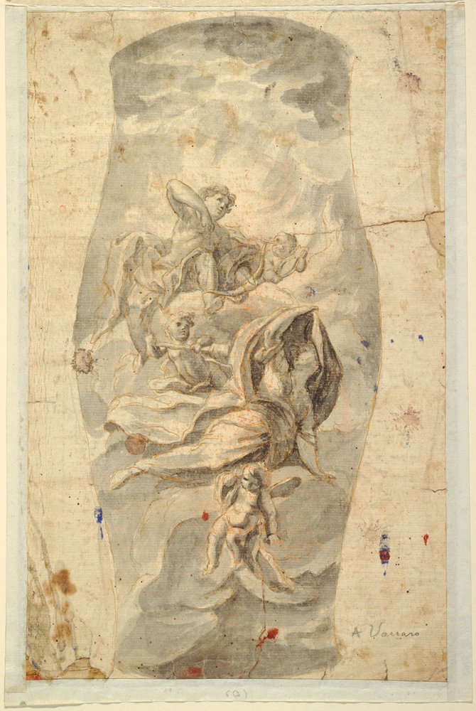 Dibujo, Diseño de techo con Apolo, hacia 1780 de Unknown artistUnknown artist