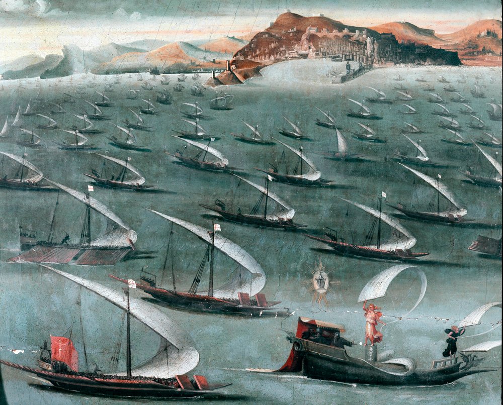 Flota francesa frente a la ciudad de Génova de Unknown artist