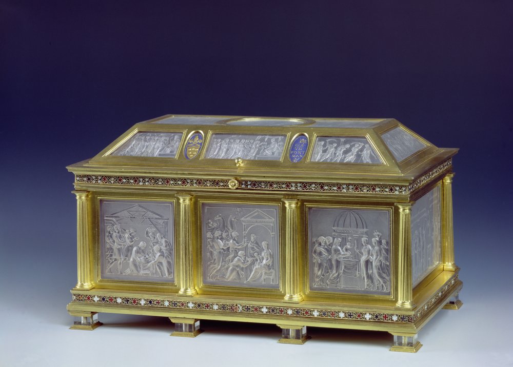 Cofre que representa la Natividad, la Adoración de los Magos y la Presentación en el Templo, 1533 de Valerio Belli