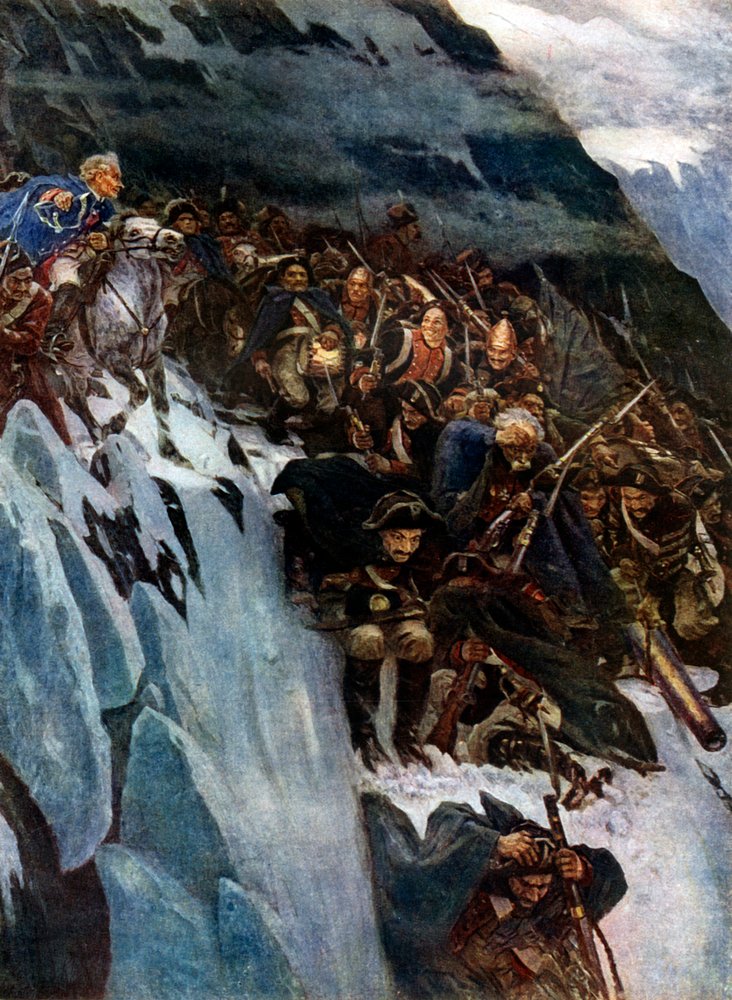 La marcha de Suvorov a través de los Alpes de Vasily Surikov