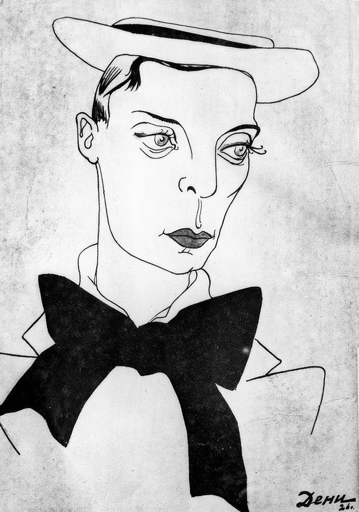Caricatura de Buster Keaton de Viktor Deni