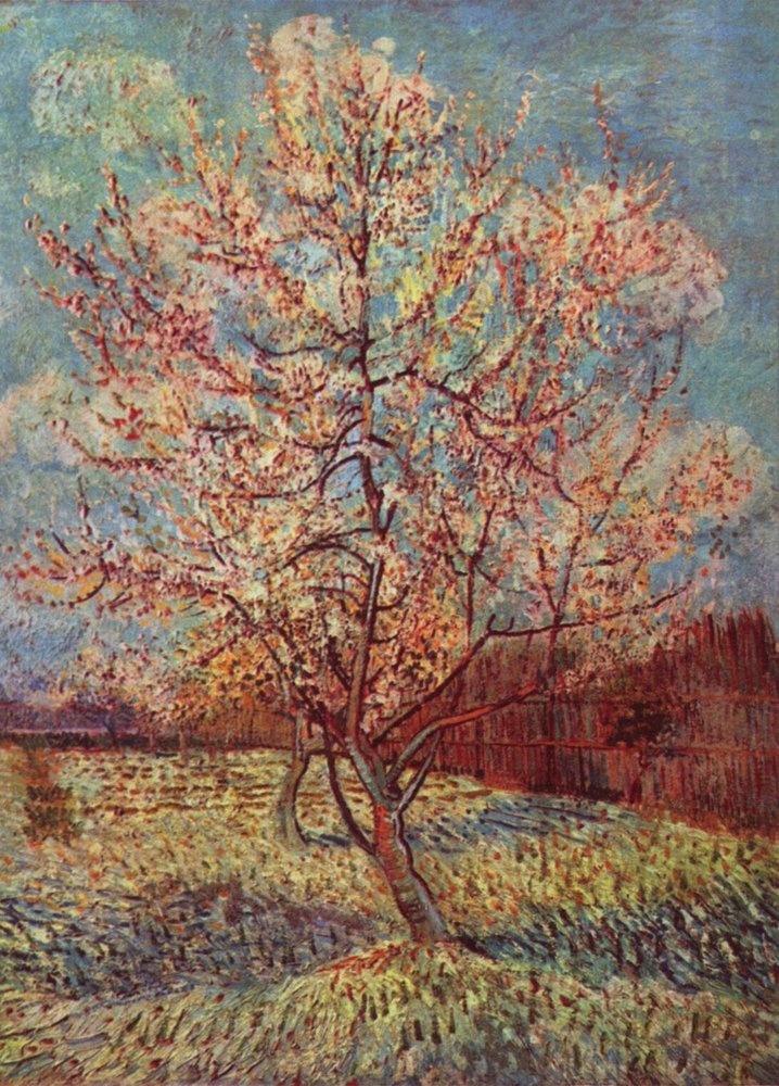 Árbol de durazno en flor de Vincent van Gogh