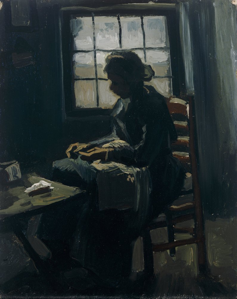 Mujer cosiendo de Vincent van Gogh