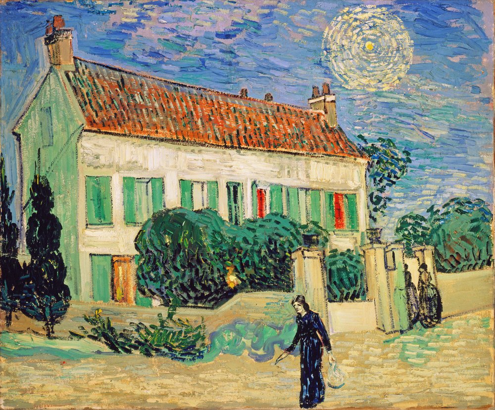 Casa blanca de noche de Vincent van Gogh