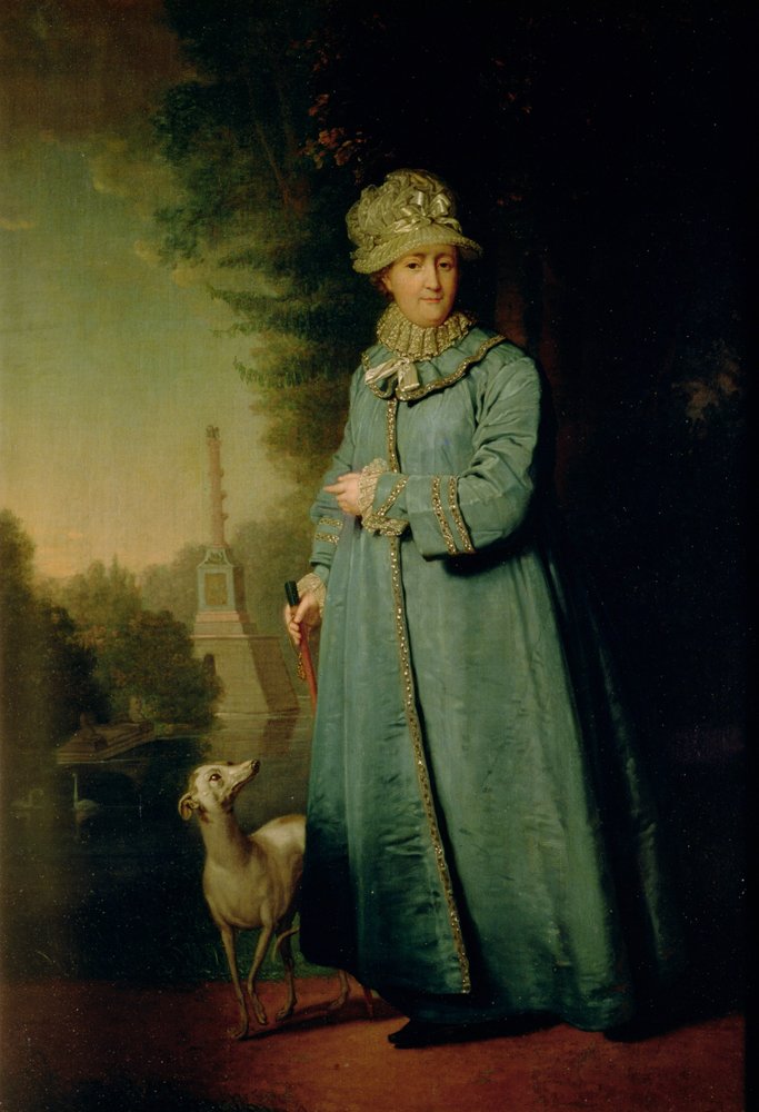 Paseo en el parque de Tsárskoye Seló (con la columna de los ajedrecistas al fondo) 1794 de Vladimir Lukich Borovikovsky