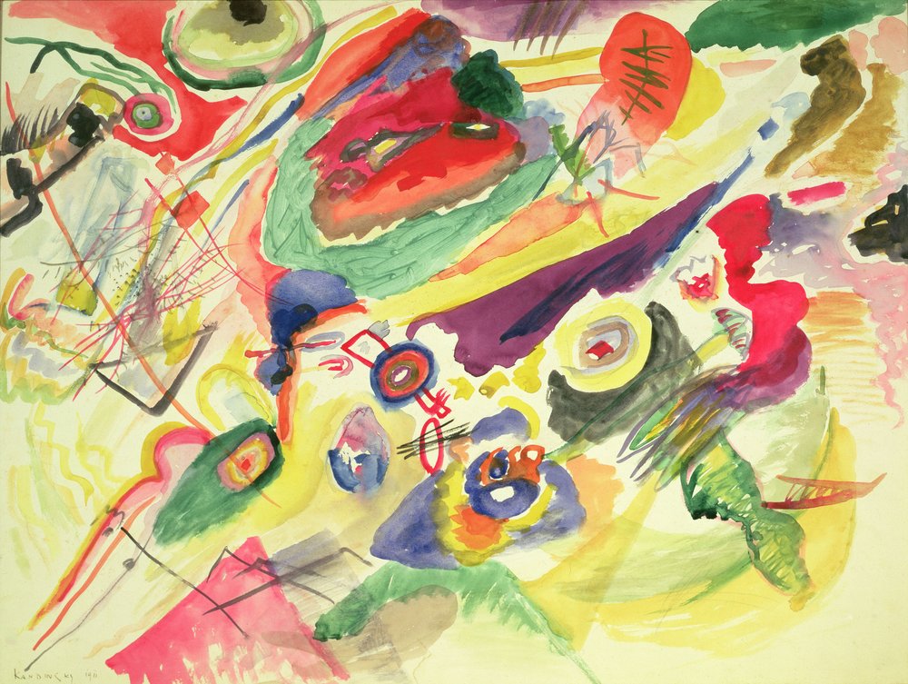 Acuarela con mancha roja, 1911 de Wassily Kandinsky