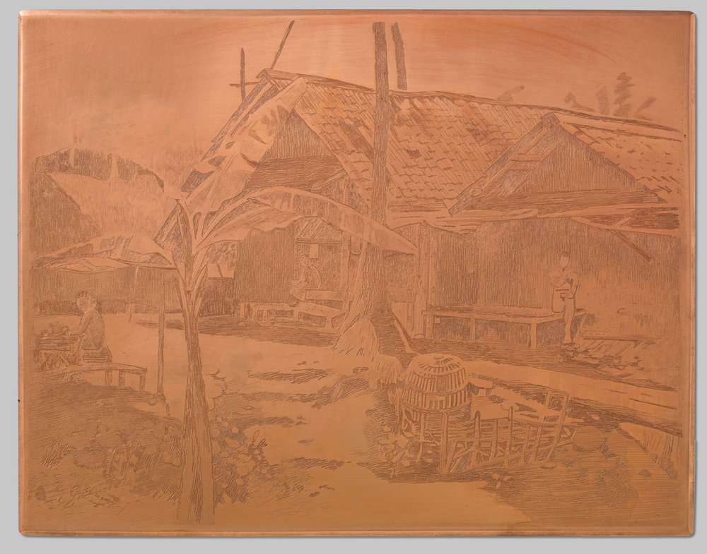 En el kampong, banano en primer plano de Willem Arnoldus Witsen