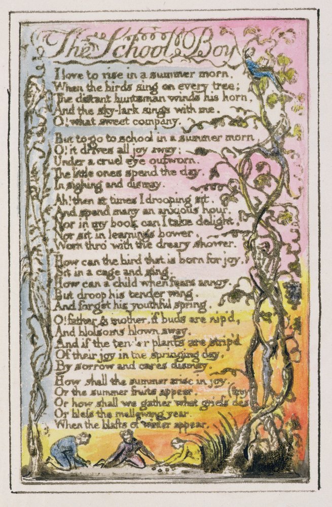 El escolar: placa 21 de Canciones de Inocencia y de Experiencia (copia R) c.1802-08 de William Blake