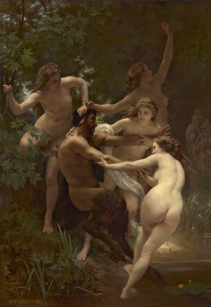 Ninfas y sátiro, 1873 de William-Adolphe Bouguereau