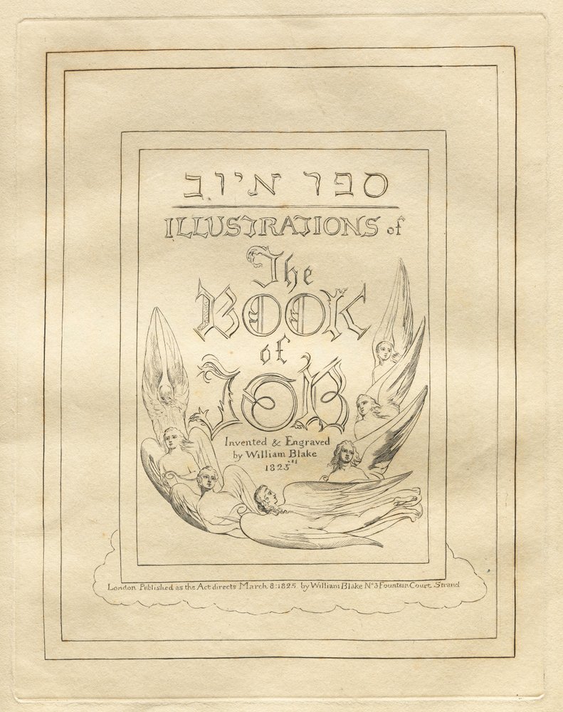 El libro de Job: Página del título, 1825 de William Blake