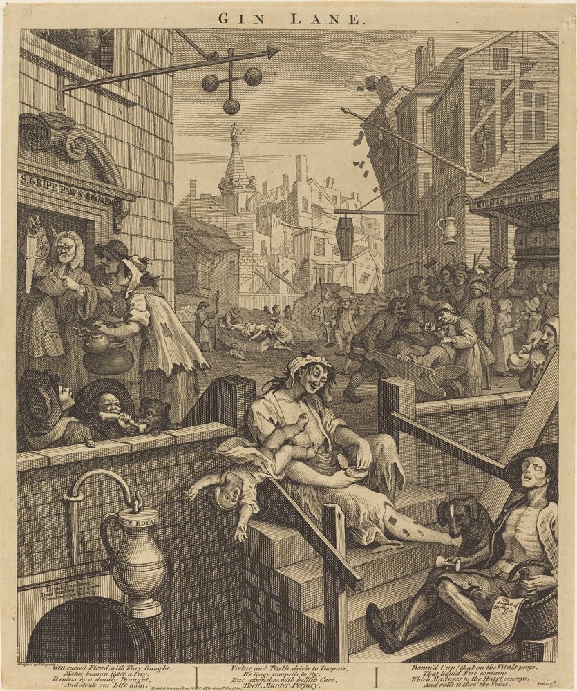 Gin Lane de William Hogarth