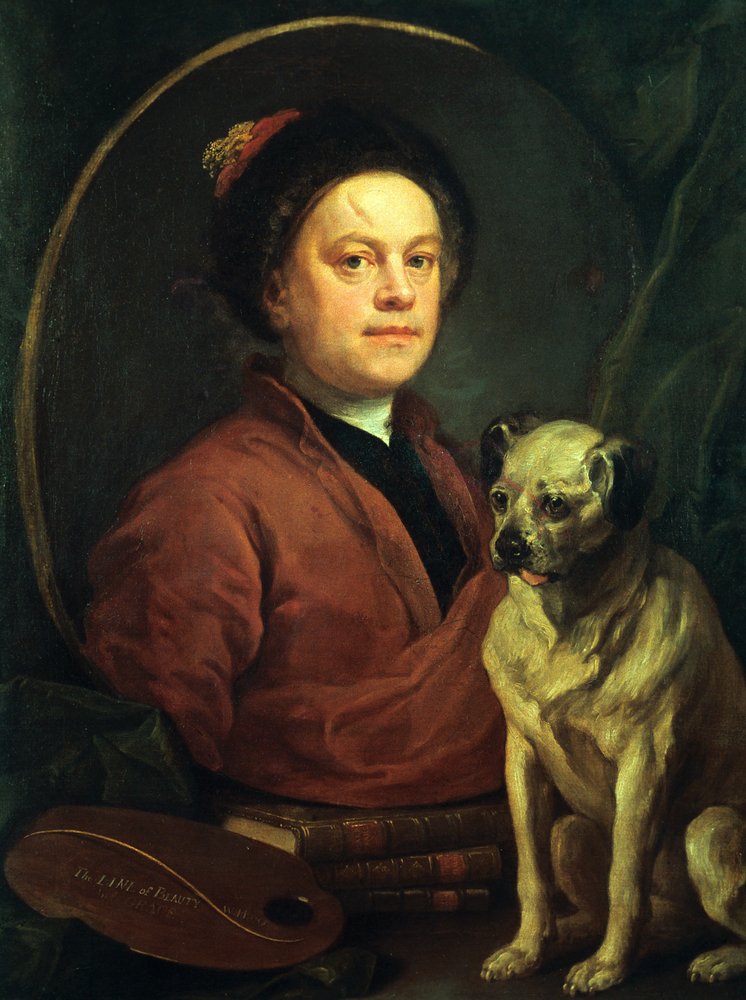 El pintor y su perro, 1745 de William Hogarth