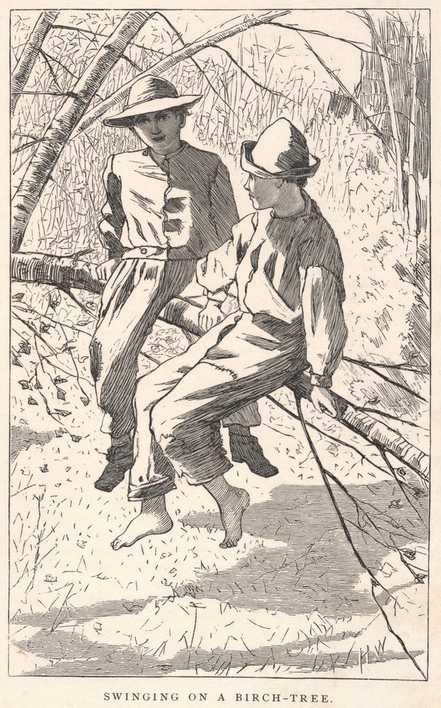 Swinging on a Birch-Tree, de Our Young Folks, junio de 1867 de Winslow Homer