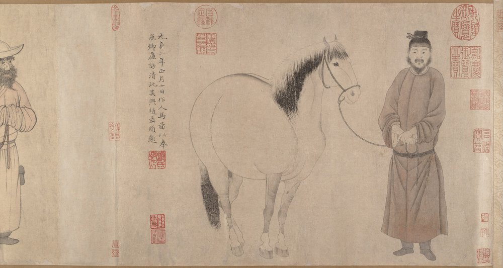 Mozos y caballos de Zhao Mengfu Chao Meng-Fu or