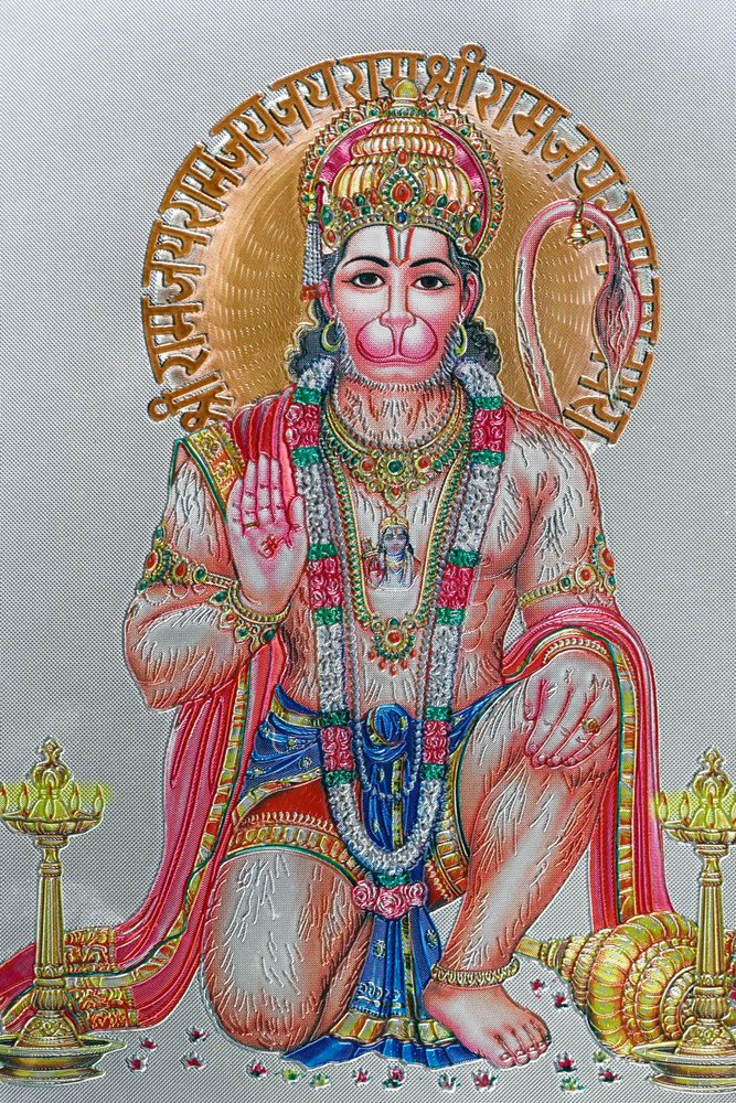 Hanuman, el dios mono de la mitología hindú. de . .
