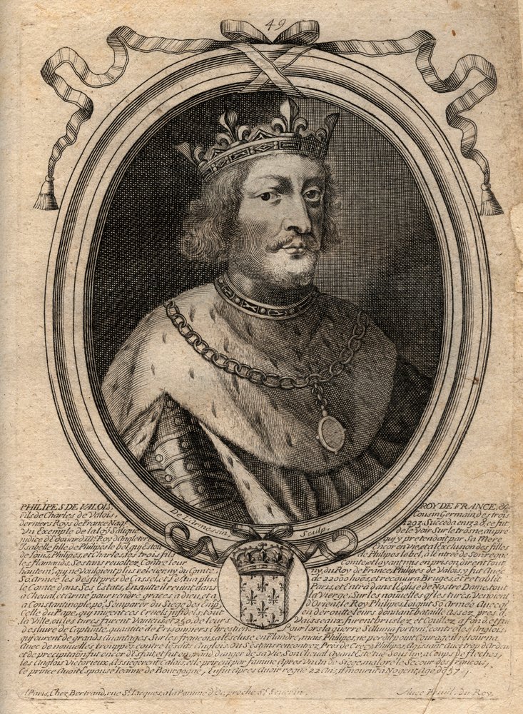 Retrato de Felipe VI de Valois (1294-1350), Rey de Francia - grabado de ...