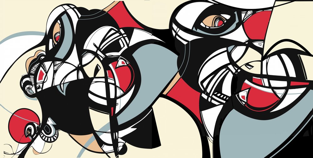 Rostros cubistas abstractos de Alejandra Winkhaus