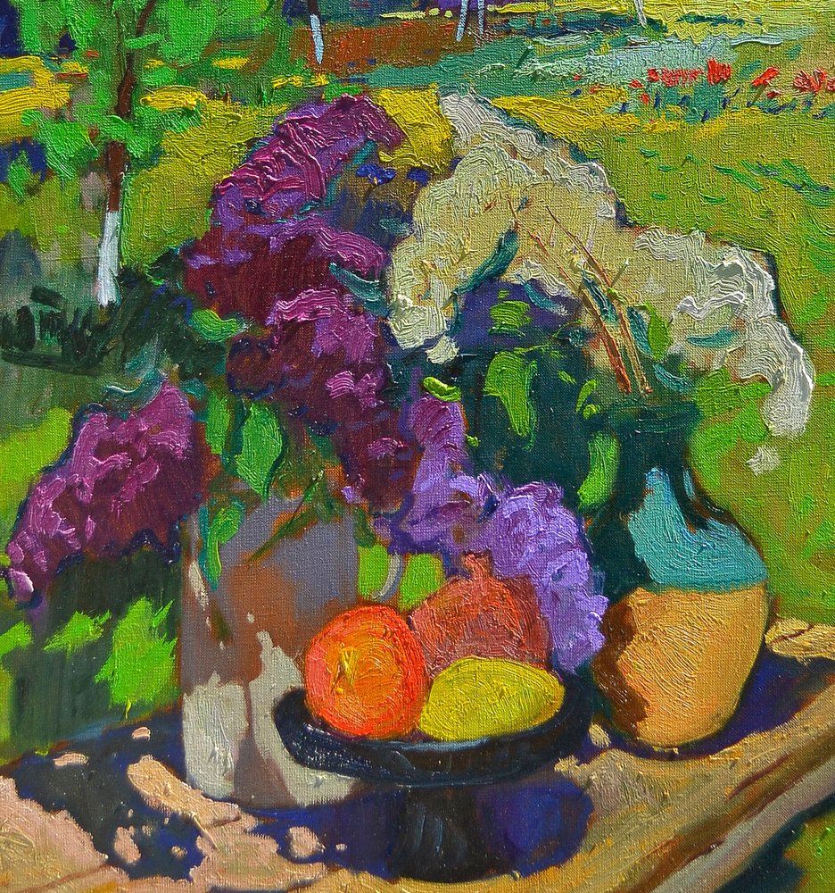 Lilas y frutas bañadas por el sol de Alexander Shandor