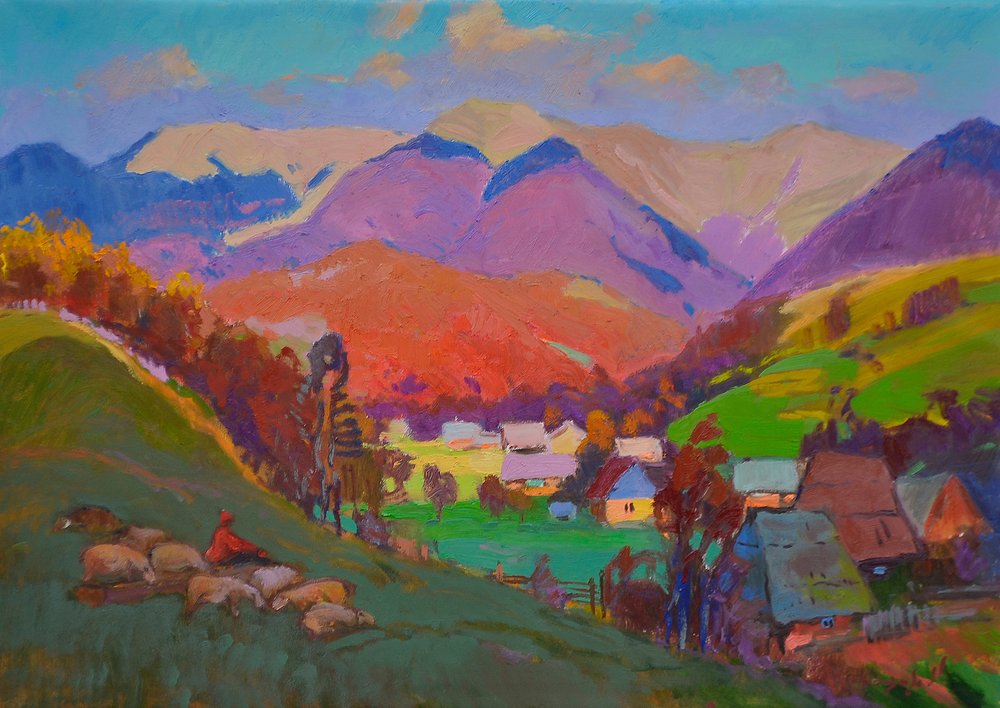 Un animado pueblo de montaña de Alexander Shandor