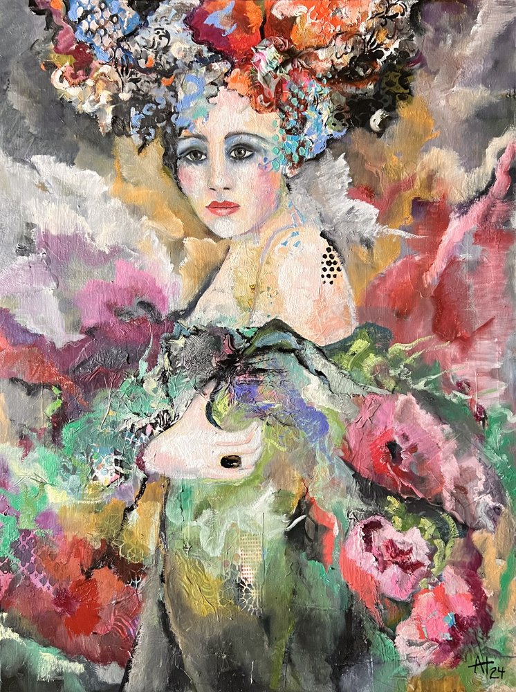 Retrato floral etéreo de Alexandra Higgins