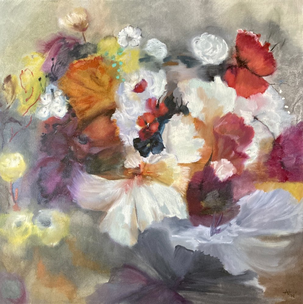 Abstracto floral vibrante de Alexandra Higgins