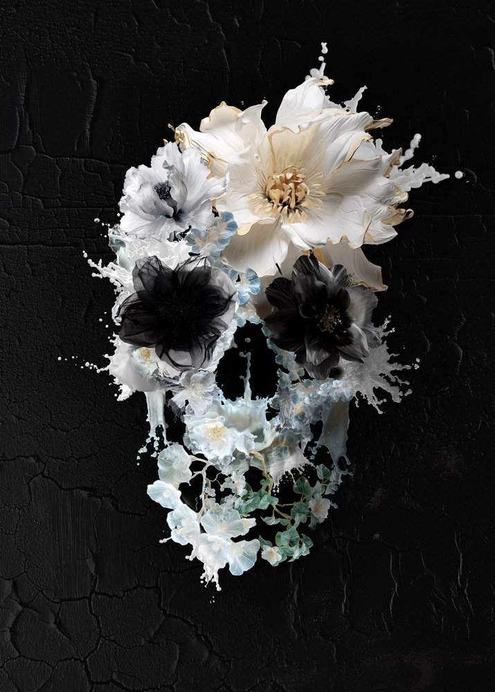 Salpicadura floral y calaveras de Ali Gulec