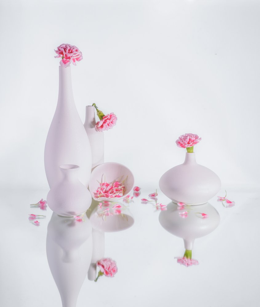 Jarrones de color rosa sereno de Alice Sheng