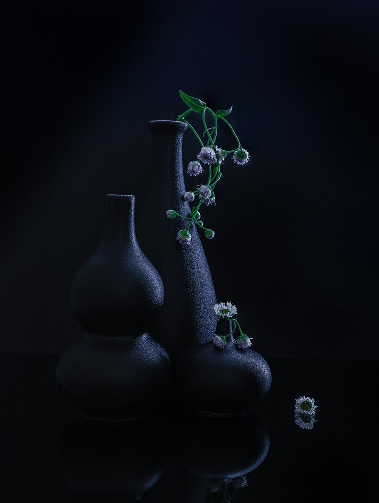 Jarrones y flores que transmiten serenidad de Alice Sheng