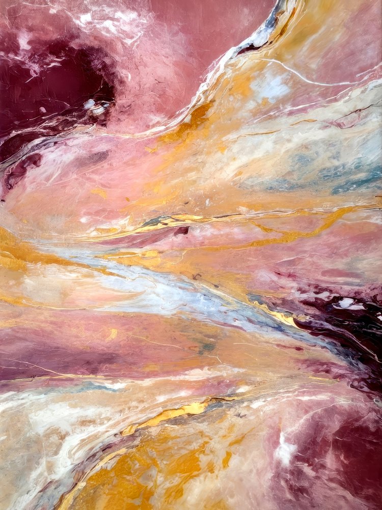 Abstracto en oro rosa fluido de Alpenglow Workshop
