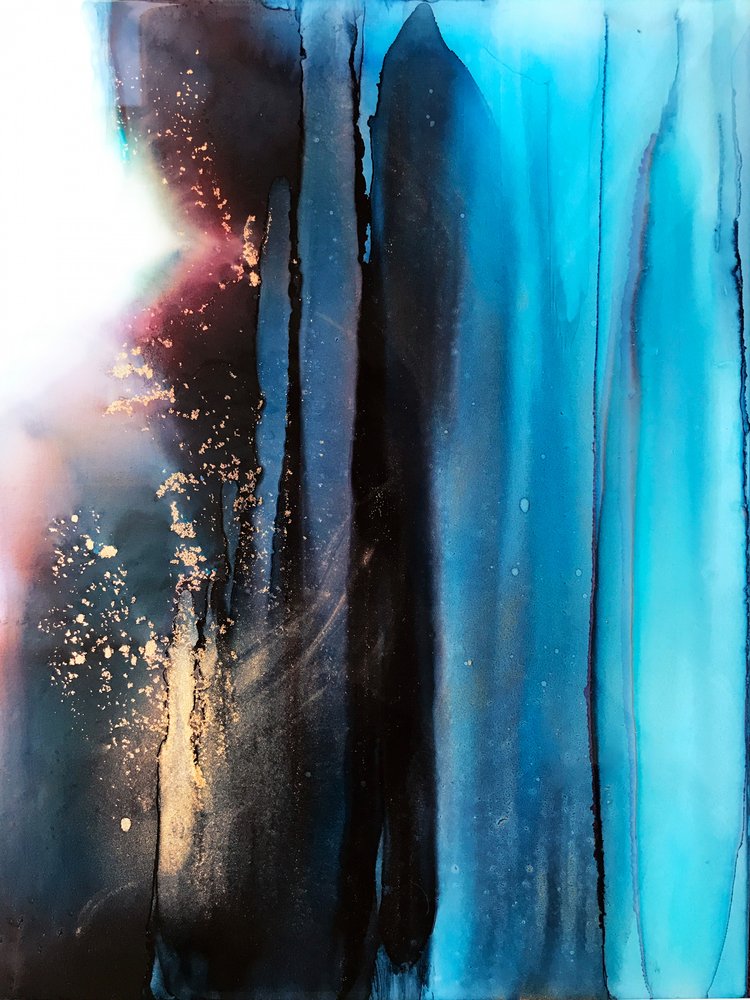 Flujo azul profundo y dorado de Alyson Storms