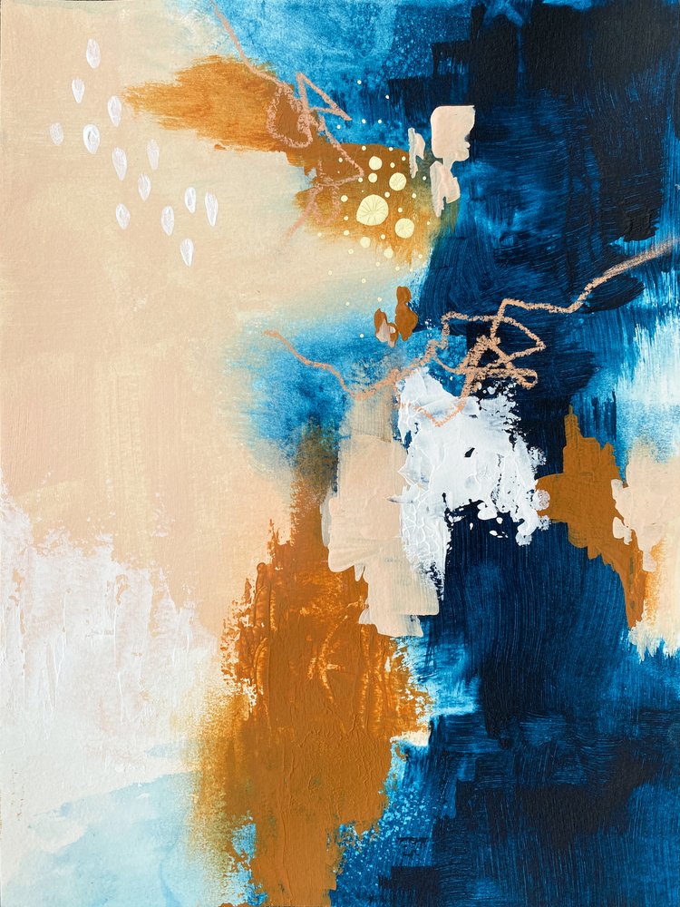 Azul dinámico y dorado de Alyson Storms