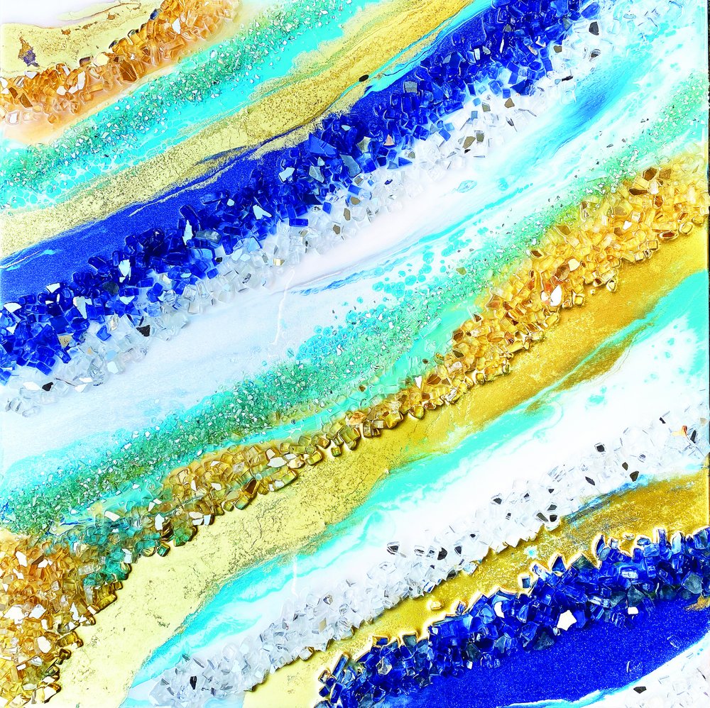 Flujo azul y dorado brillante de Alyson Storms