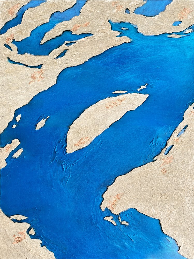 Paisaje del sinuoso río Azul de Alyson Storms