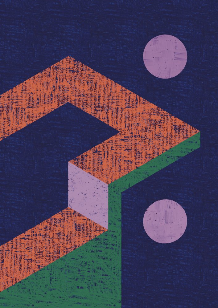 Ilusión óptica geométrica moderna de Amy Louise Baker