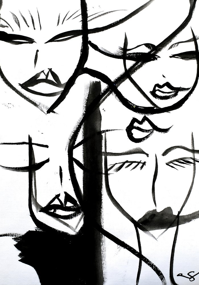 Rostros de tinta abstracta de Amy Straley