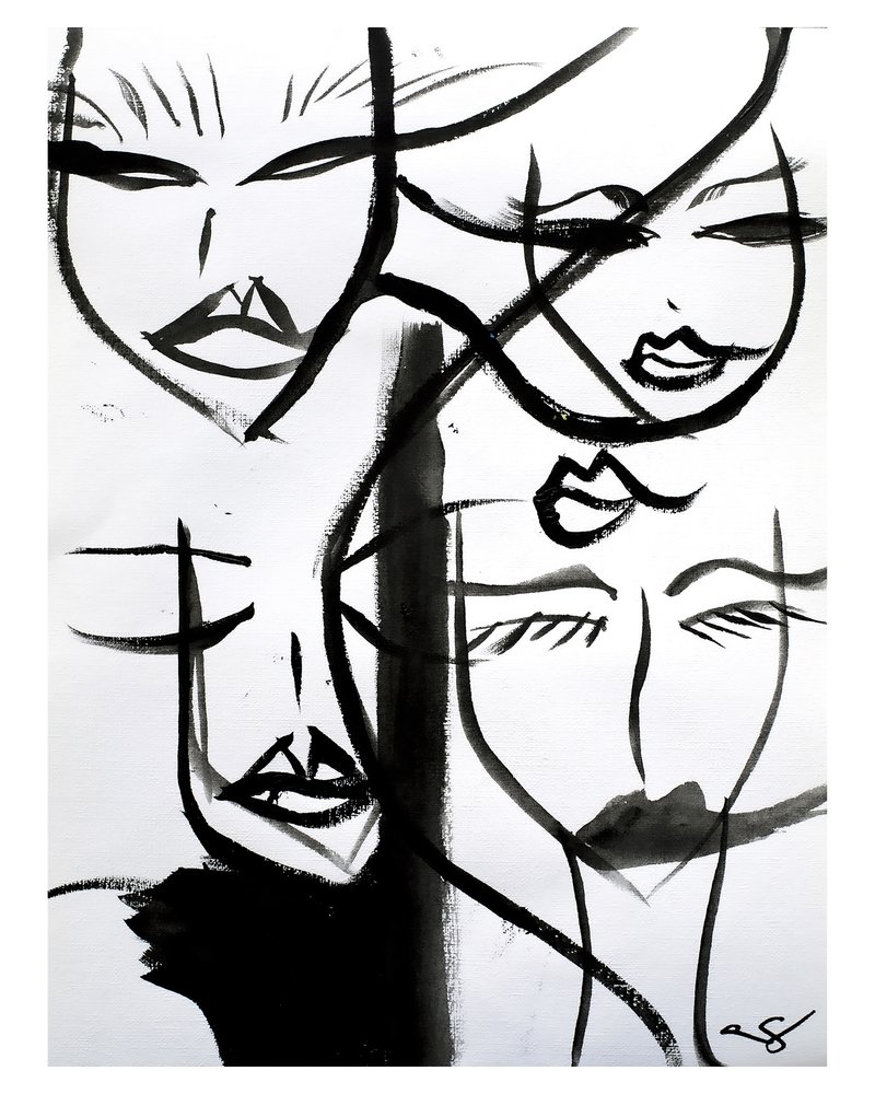 Rostros de mujeres abstractos de Amy Straley