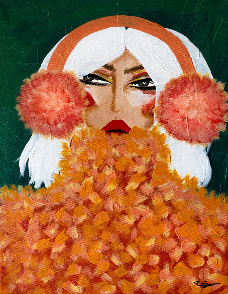 Orejeras naranjas con mucho estilo de Amy Straley