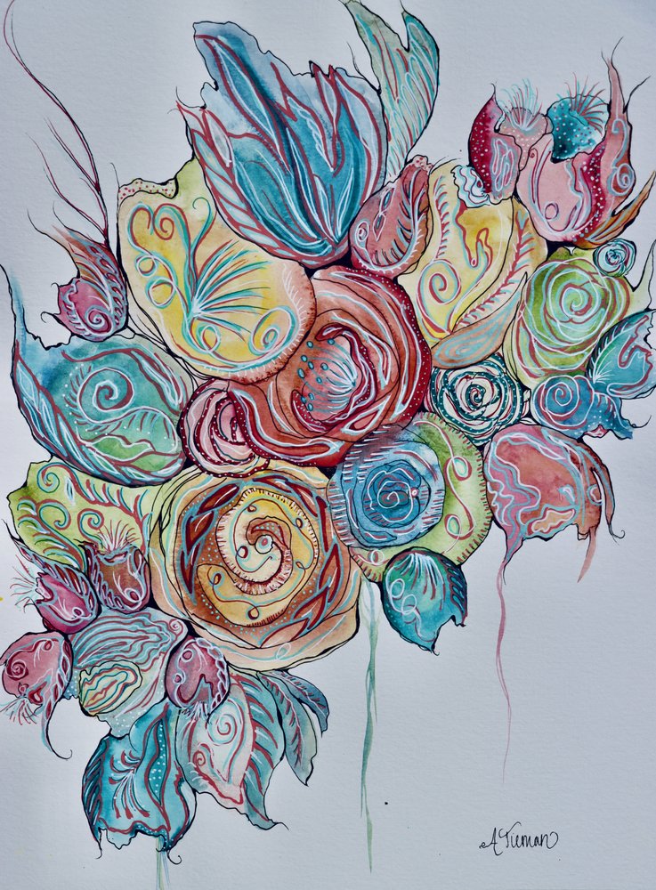 Flores abstractas y coloridas de Amy Tieman