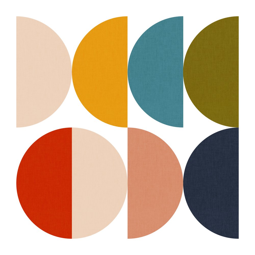 Juego de colores geométricos de mediados de siglo de Ana Rut Bre