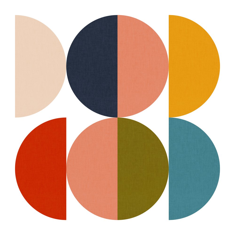 Juego de colores geométricos de mediados de siglo 1 de Ana Rut Bre