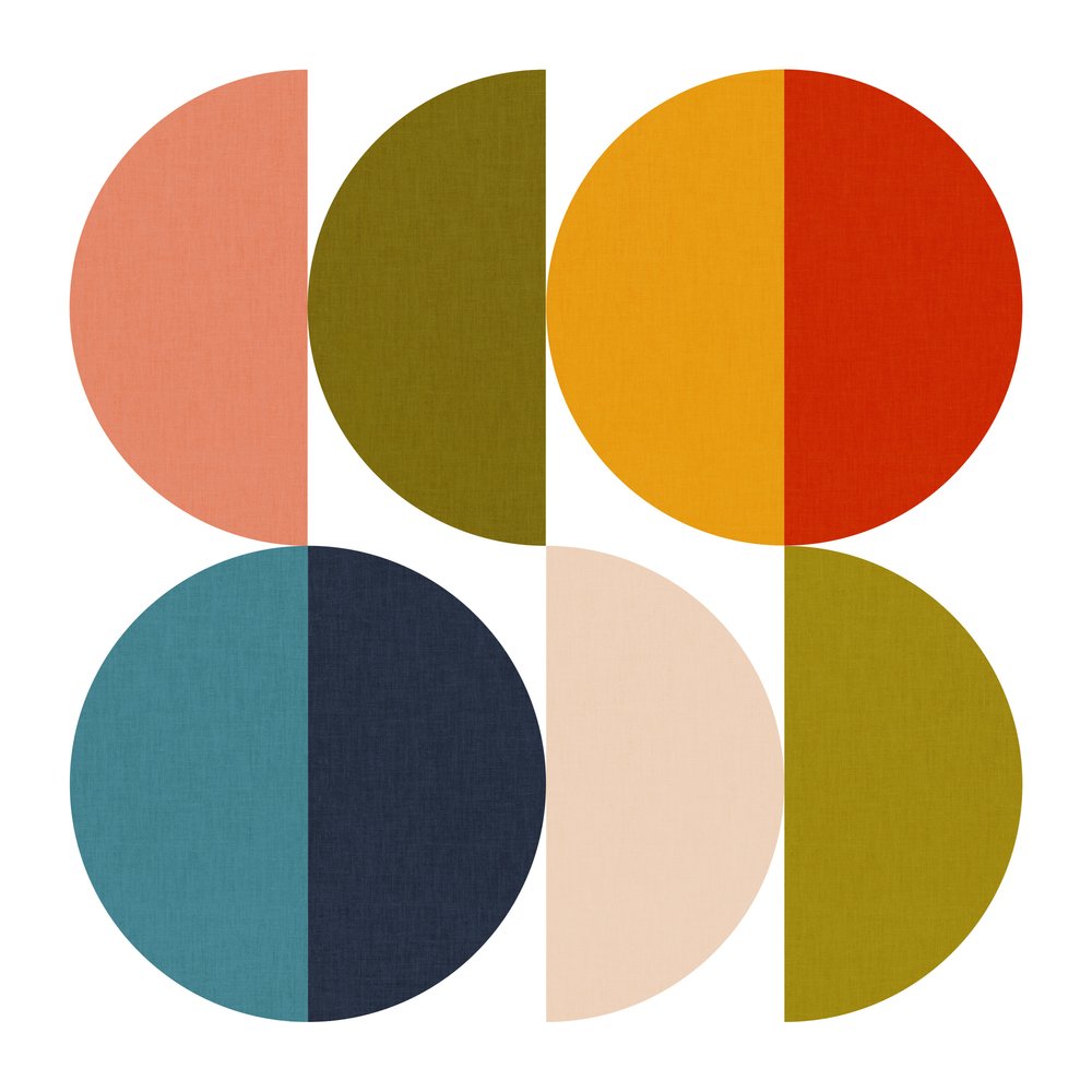 Juego de colores geométricos de mediados de siglo 2 de Ana Rut Bre