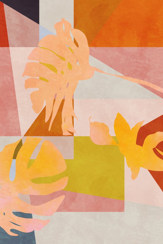 Hojas con motivos geométricos de estilo Bauhaus de Ana Rut Bre