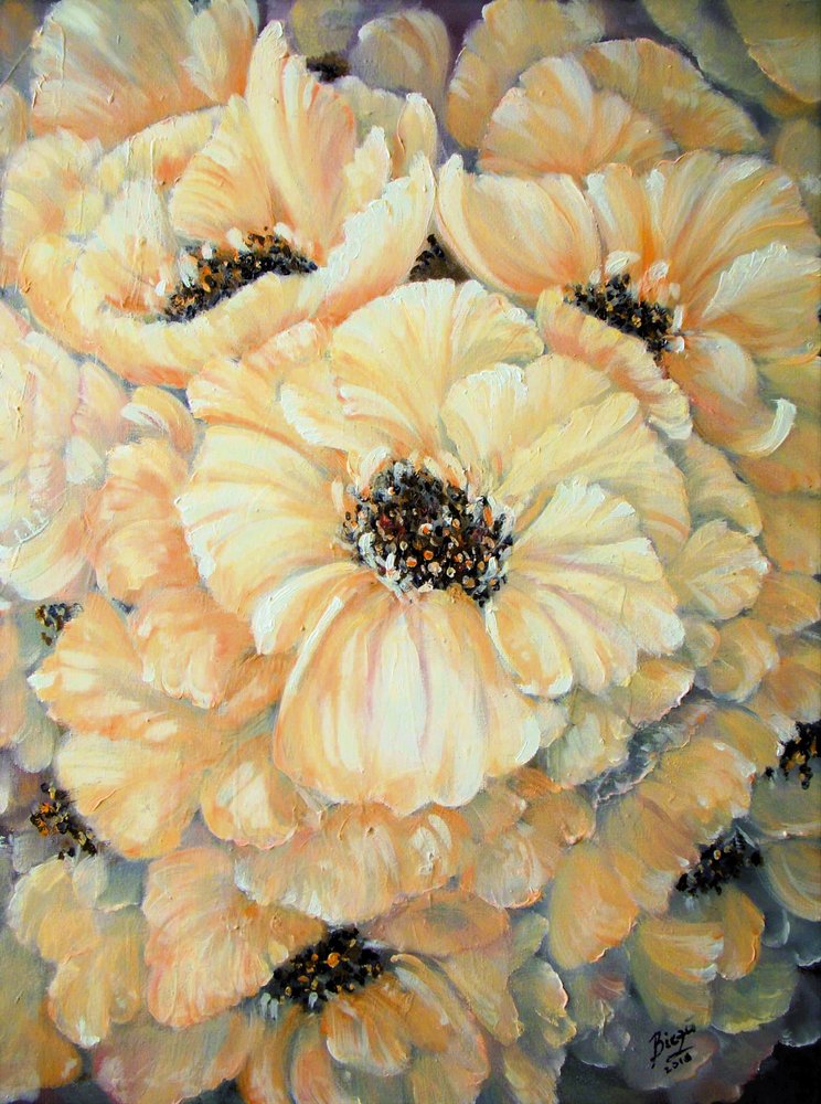 Flores de color amarillo brillante de Anda Bieza
