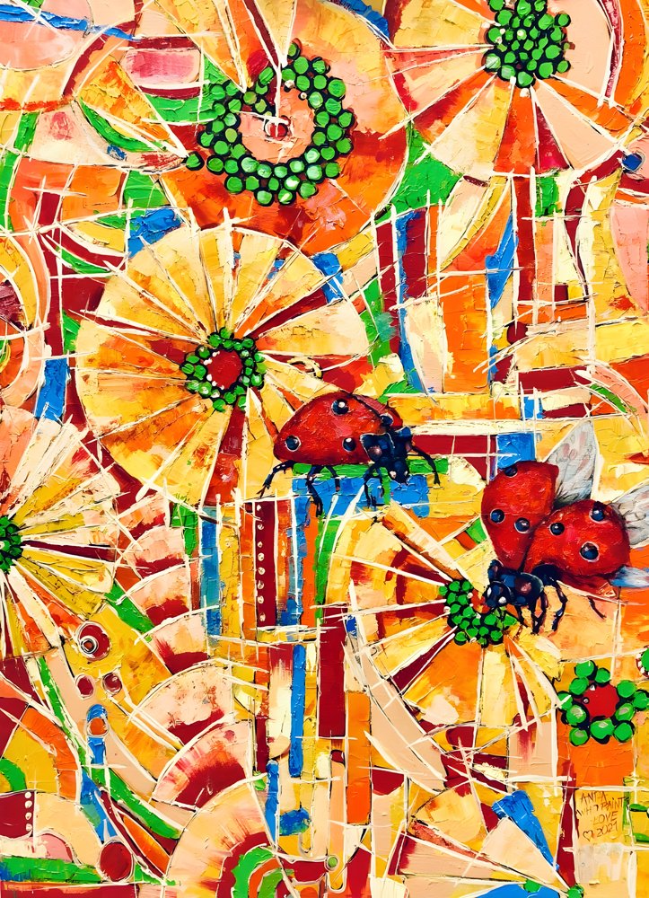 Mariquitas de colores del jardín de Anda Bieza