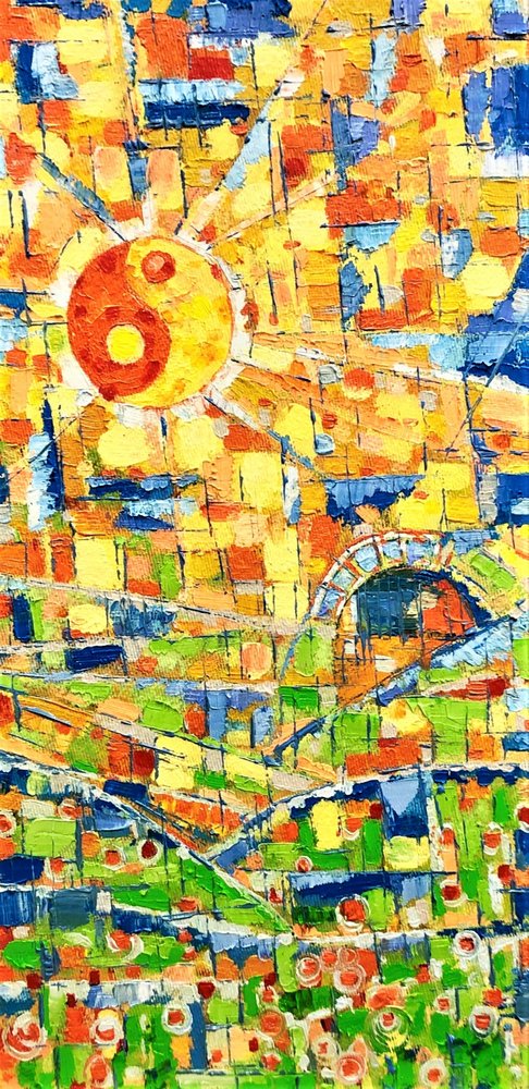 Un colorido paisaje rural zen de Anda Bieza
