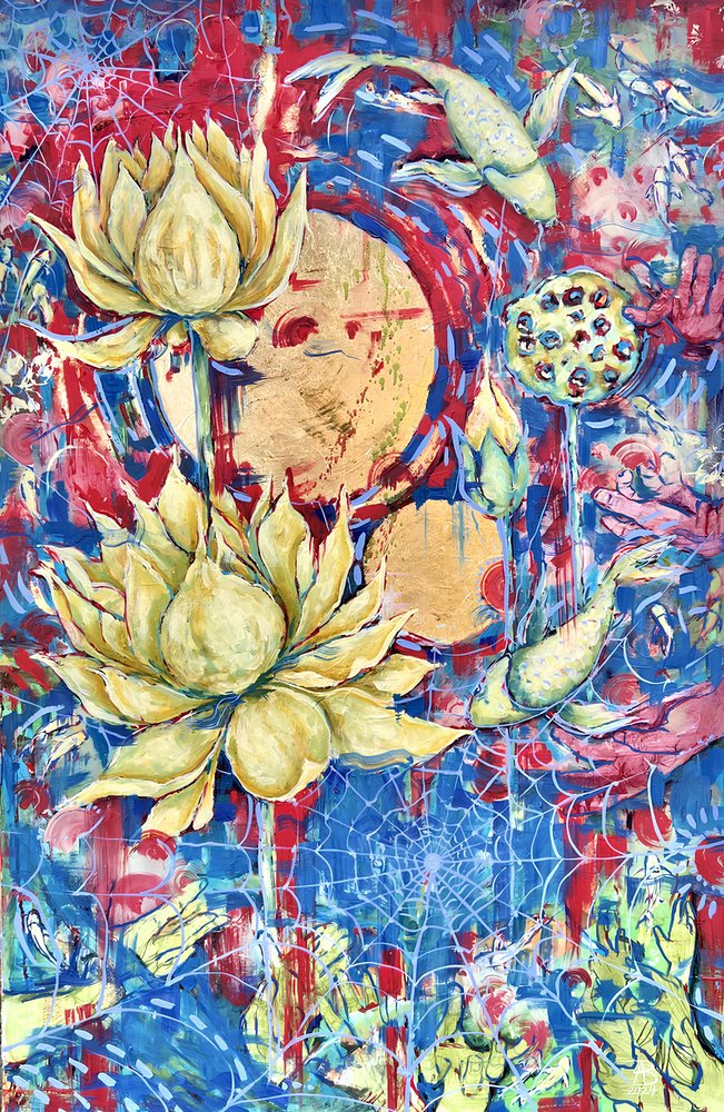 Golden Lotus Koi Harmony de Anda Bieza